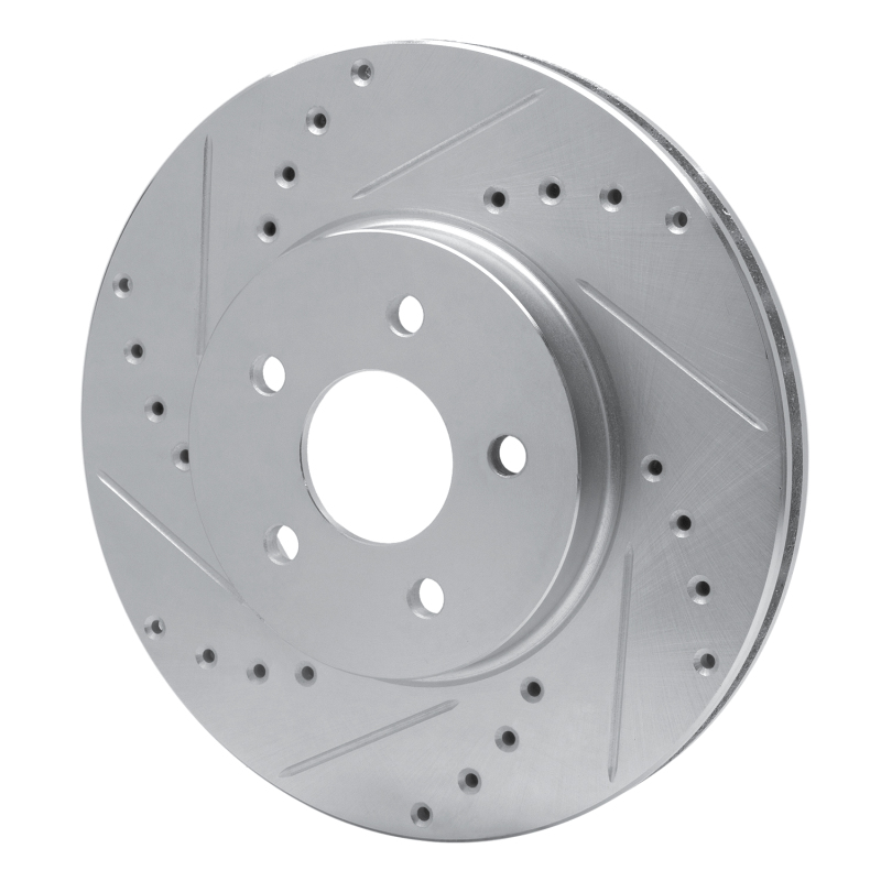 Ford Mondeo Brake Rotor (1) - Front Left - R1 Concepts - Drilled & Slotted - Silver - `01-`08